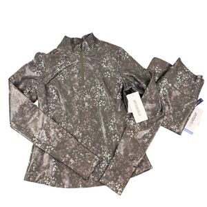 Marika Activewear Set Womens Medium Rosin Watercolor Metallic 1/4 Zip Legging